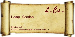 Lamp Csaba névjegykártya