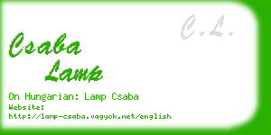 csaba lamp business card